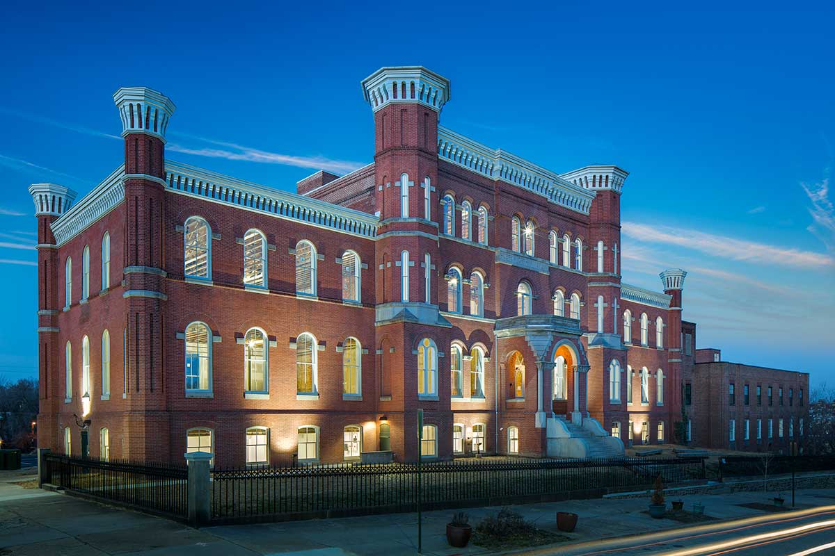 A night shot of the Hebrew Orphan Asylum
