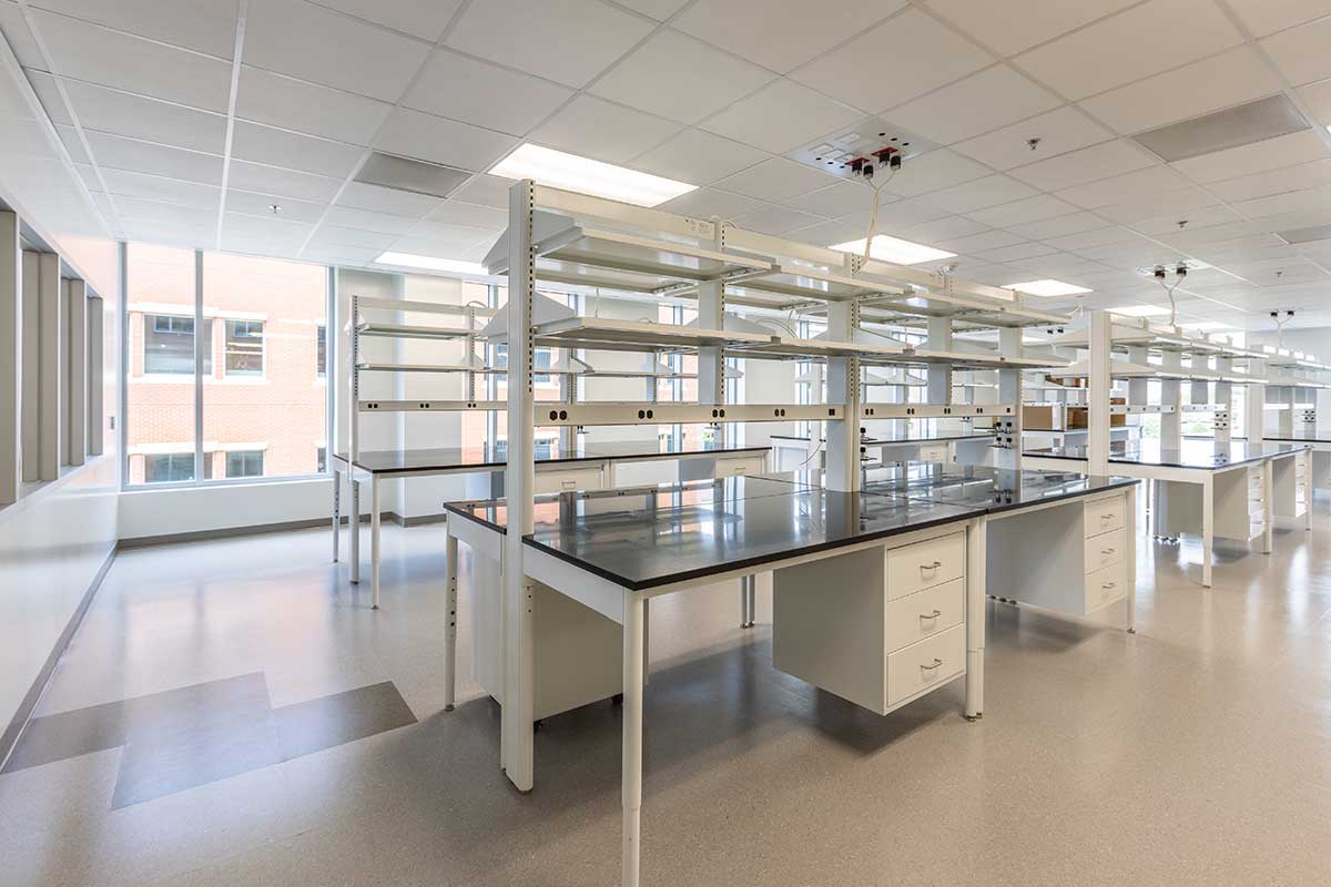 An interior shot of lab tables at Tune Therapeutics